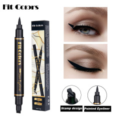 Foreign trade stamp eyeliner pen, triangular double-ended wing eyeliner liquid pen, smudge-proof eyeliner pen, cross-border