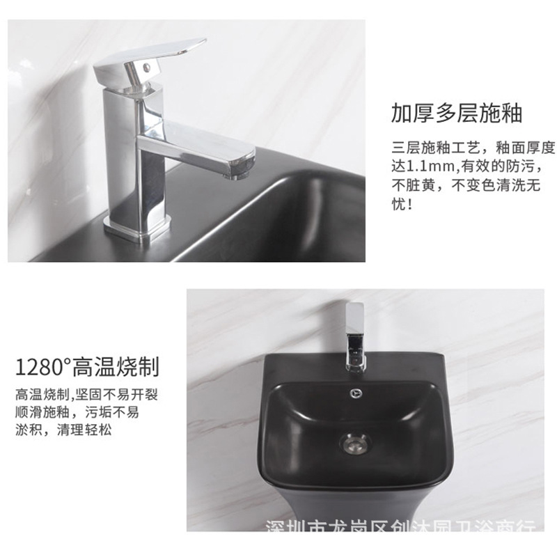 lavabo de columna integral lavabo de cerámica de color balcón lavabo de baño lavabo de baño lavabo de piso