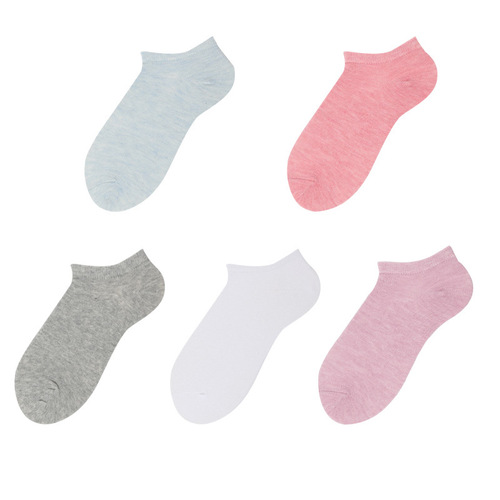 Asrla 5 pairs of boxed socks for women spring and summer boat socks for women low cut shallow socks solid color manufacturer one drop shipping