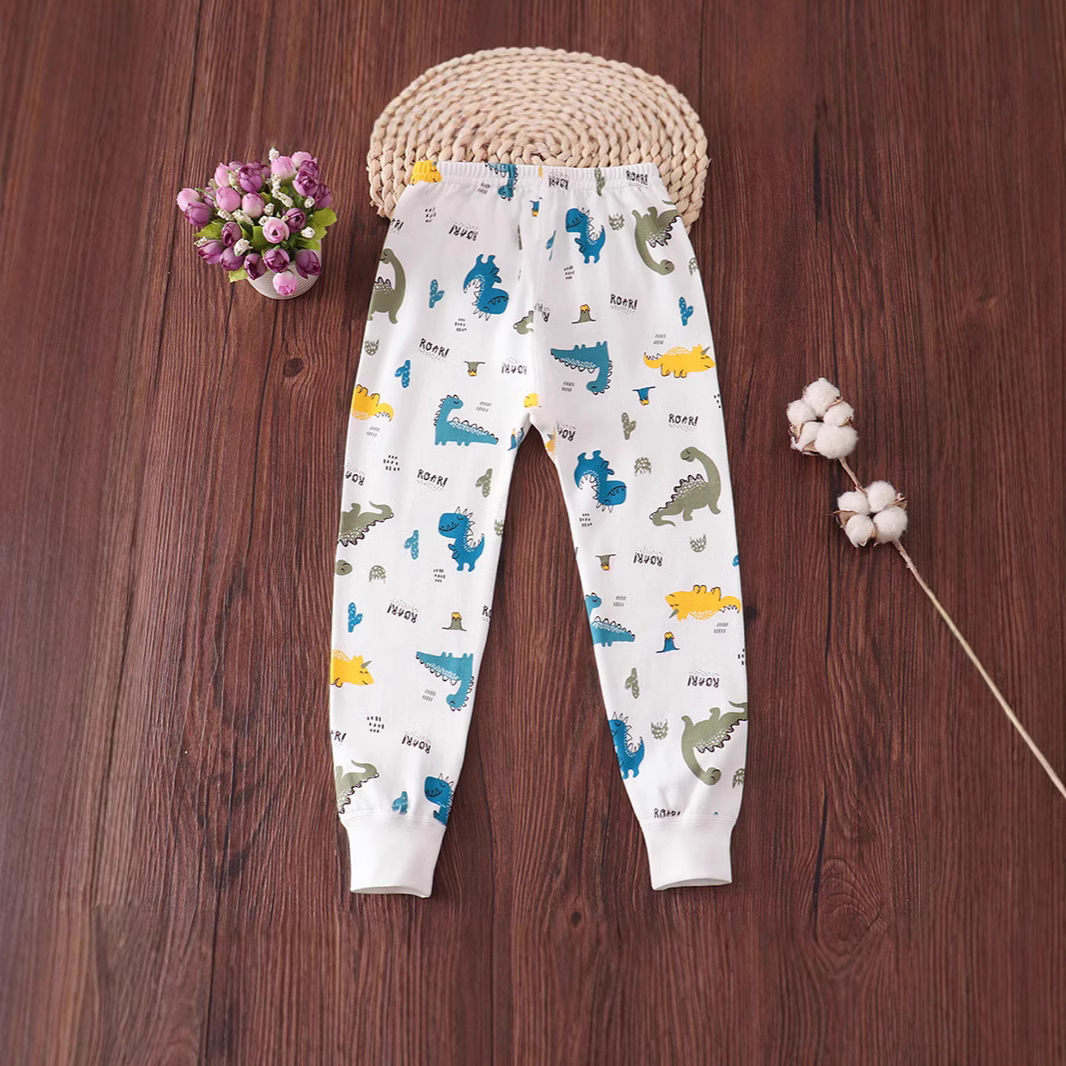 无骨儿童秋裤纯棉女童线裤男童宝宝打底裤全棉棉毛裤印花睡裤长裤