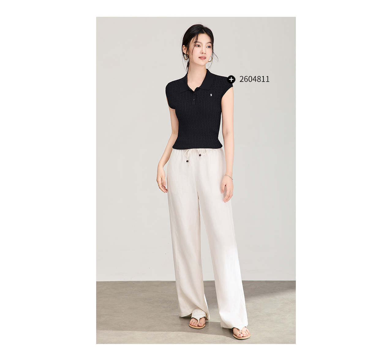 Quần culottes nữ ống rộng chất liệu linen phối lụa, cạp chun rút dây, dáng suông mềm mại — màu xanh táo chi tiết 9