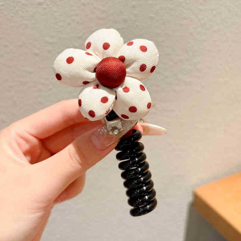 Flores para niños línea telefónica anillo de cabello de burbuja trenzada cuerda de cabello de correa de cabello de niña joyería de cabello de cola de caballo