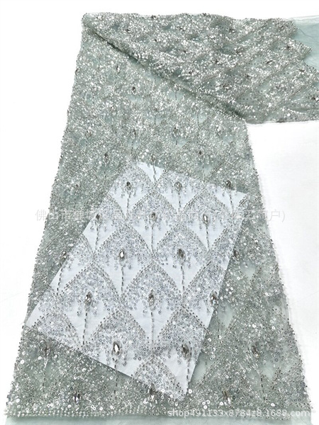 Fabricante nuevo vestido de boda de diamante tela de brindis contraposición manual de diamante en caliente tela de encaje bordada