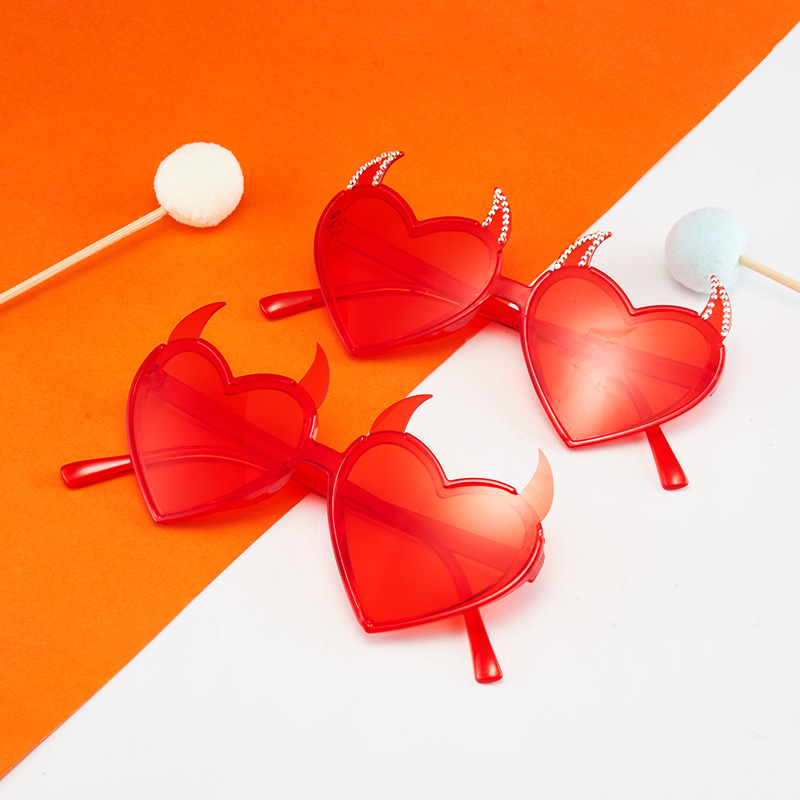 Cross-border European and American party glasses devil horn decorative mirror fashion birthday party Halloween sunglasses
