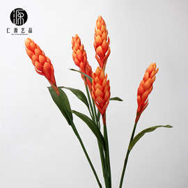工厂直销 PU手感姜花麦穗花软胶火炬仿真花 鸿运当头酒店家居花材