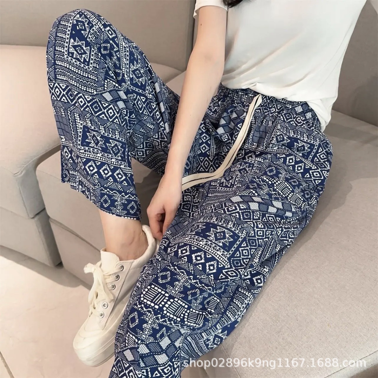 [5 días de preventa] [Pantalones de seda de algodón] Pantalones de pijama de seda de algodón para mujer