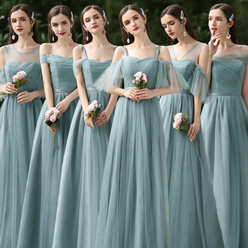 Bridesmaid Dress 2025 New Forest Green Slimming Look Elegant Stylish Sister Best Friend Bridesmaid Group Bridesmaid Graduation Dress Female