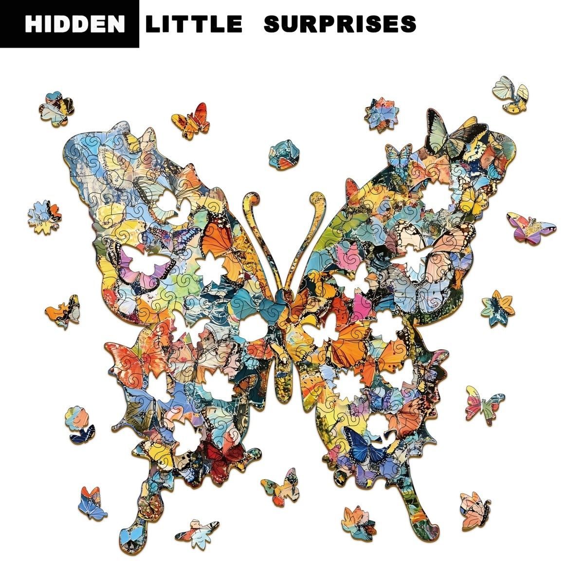 New Cross-Border Butterfly Wooden Puzzle Irregular Shaped Puzzle Holiday Gift Puzzle Decompression Game