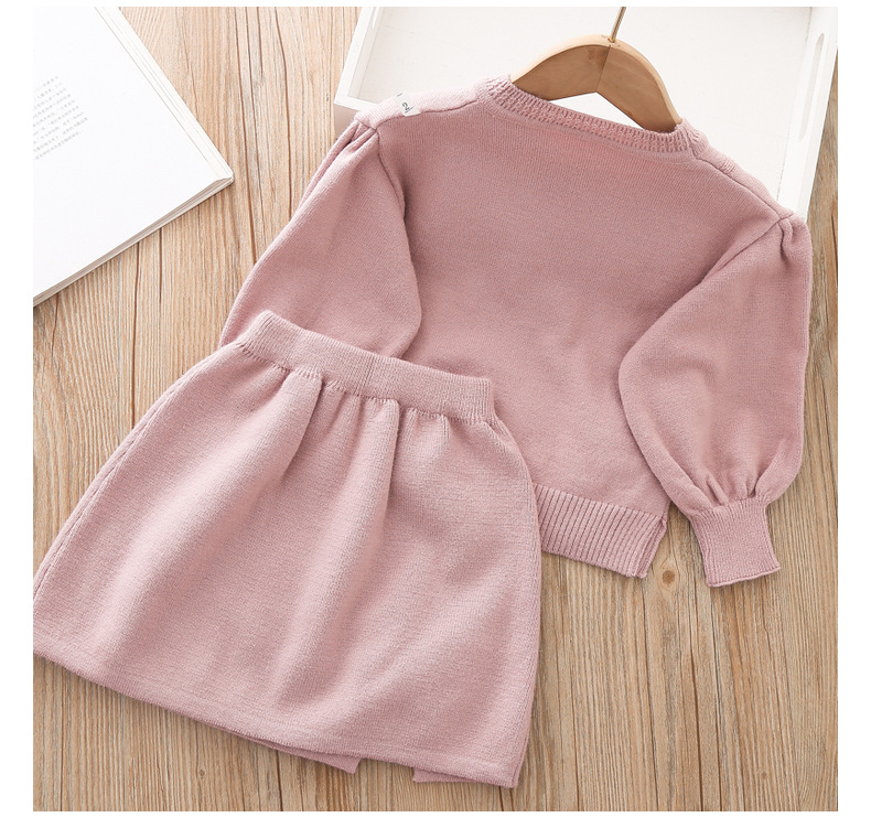 Completo due pezzi in maglia per bambina moda autunno bimbi_voghion.com
