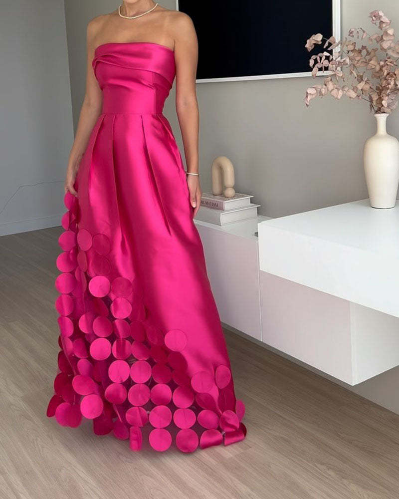 Banquet, Cocktail Party Occasion Wholesale Women's Elegant Sexy Solid Color Banquet Cocktail Party Strapless Sleeveless Party Dress