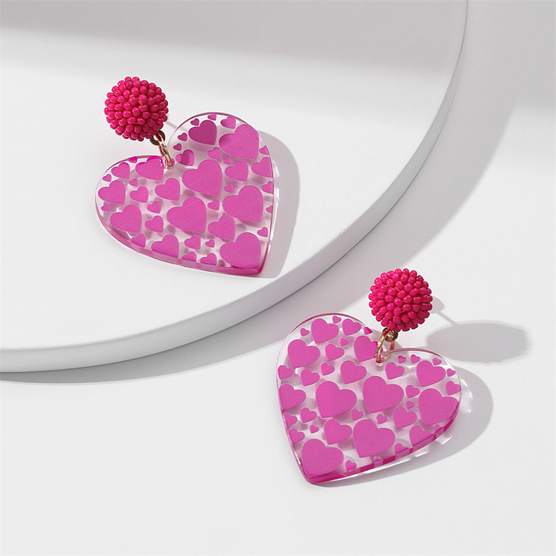 Lady Heart Shape Arylic Plating Women's Earrings 1 Pair display picture 3