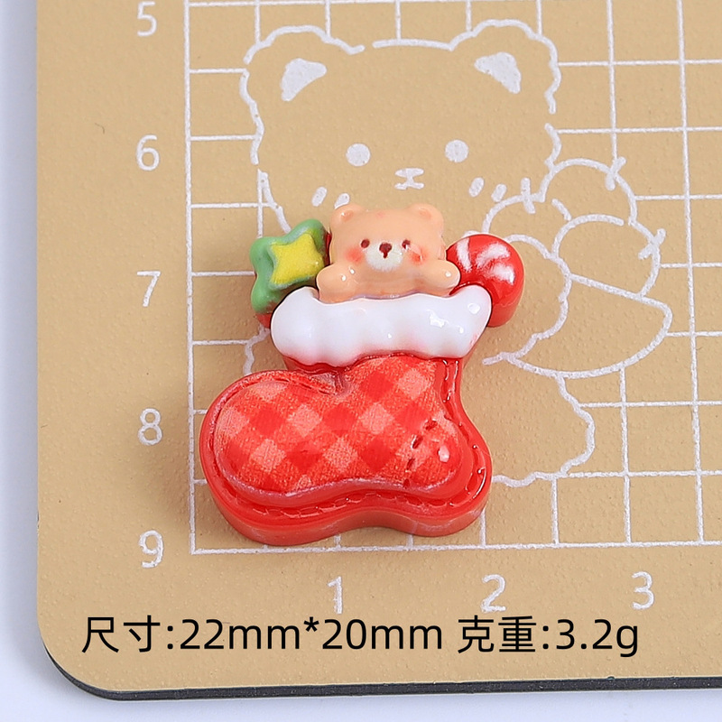 可爱圣诞节雪人卡通手工diy饰品配件发夹材料包奶油胶树脂小配件|undefined