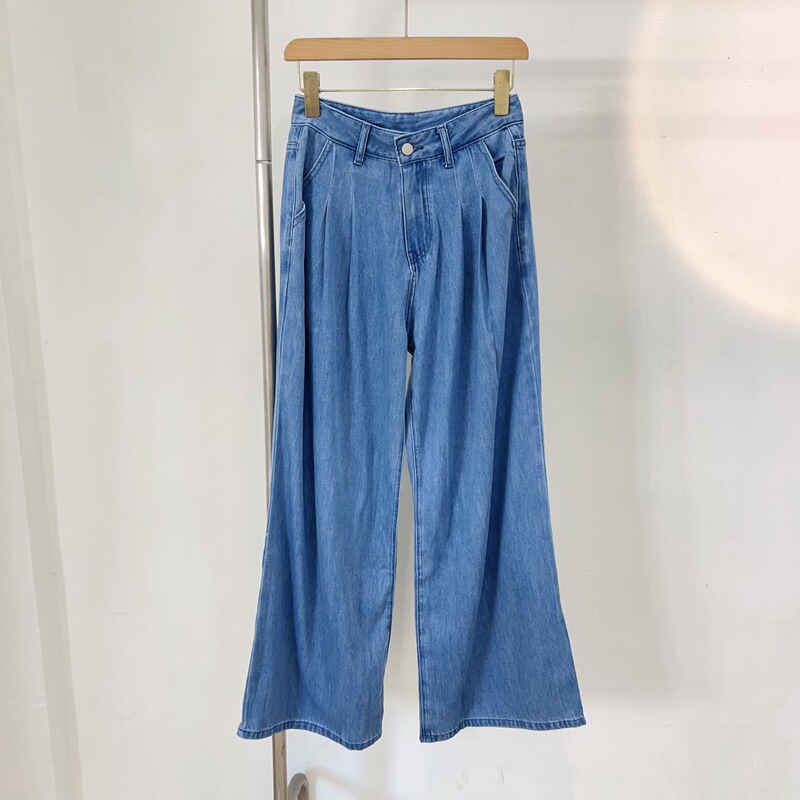 Lyocell Tencel + Yk* Zipper! Yc6378 Zhongshan Straight-Leg Slimming Look Long-Leg Jeans Non-Returnable and Non-Exchangeable