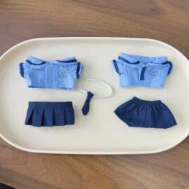 长腿kitty猫泰式制服 棉花娃娃衣服校服套装换装 10cm学院风娃衣