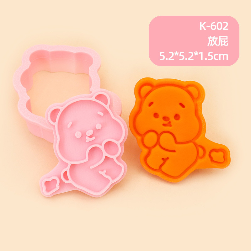 Molde para Galletas de Winnie the Pooh, Molde para Hornear de Fondant con Diseño 3D de Dibujos Animados, Molde para Decoración de Pasteles para Hacer en Casa