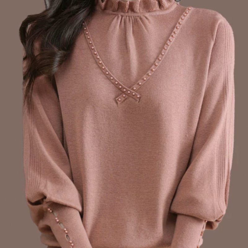 Outlet Brand Cut-Label Surplus Fashion Half-Turtleneck Sweater Base Layer Women's Plus-Size Loose Wool Sweater