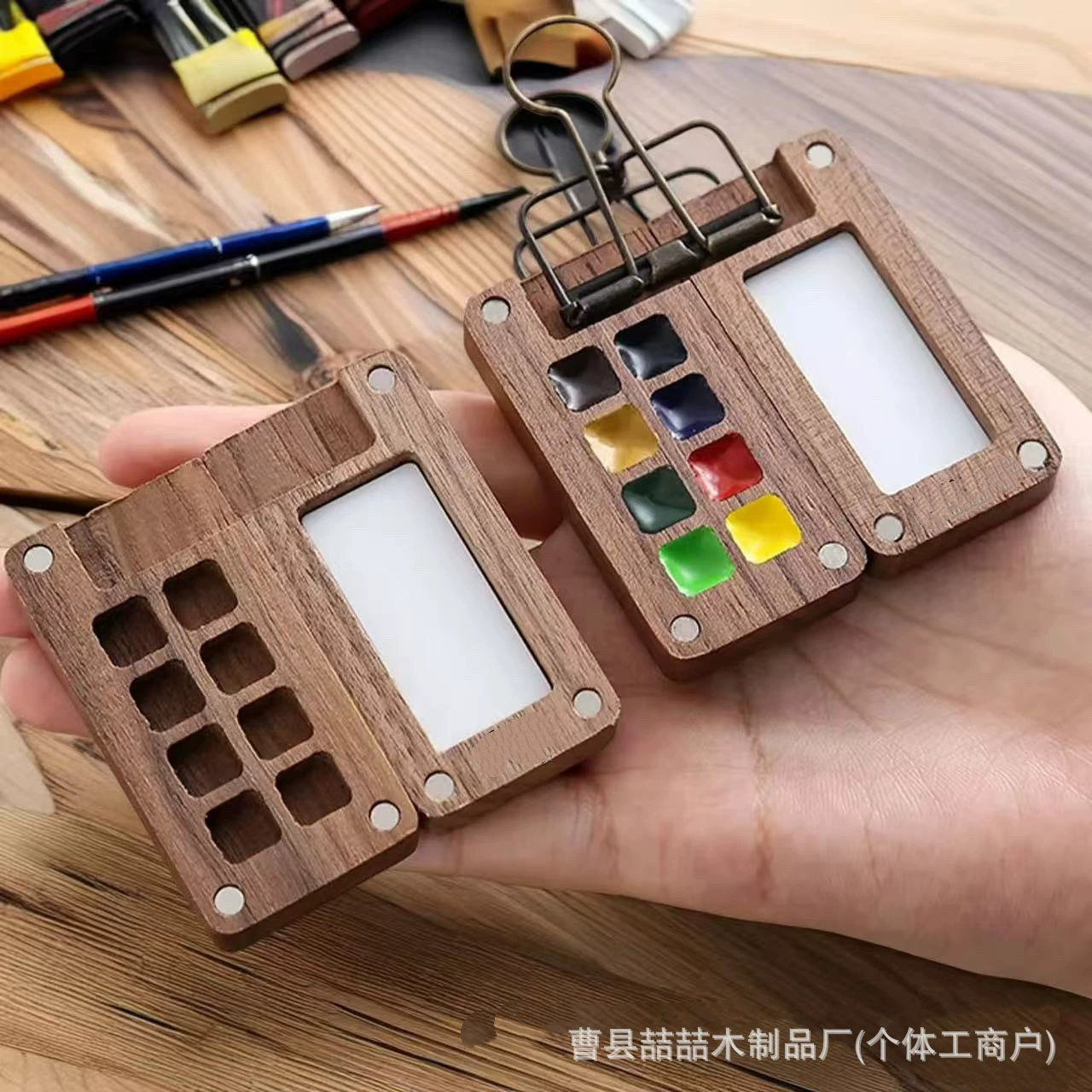 Трансграничная деревянная краска коробка для студентов искусства удобная акварель пигментная коробка для упаковки