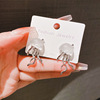 South Korean silver needle, goods, matte fashionable design earrings, trend of season