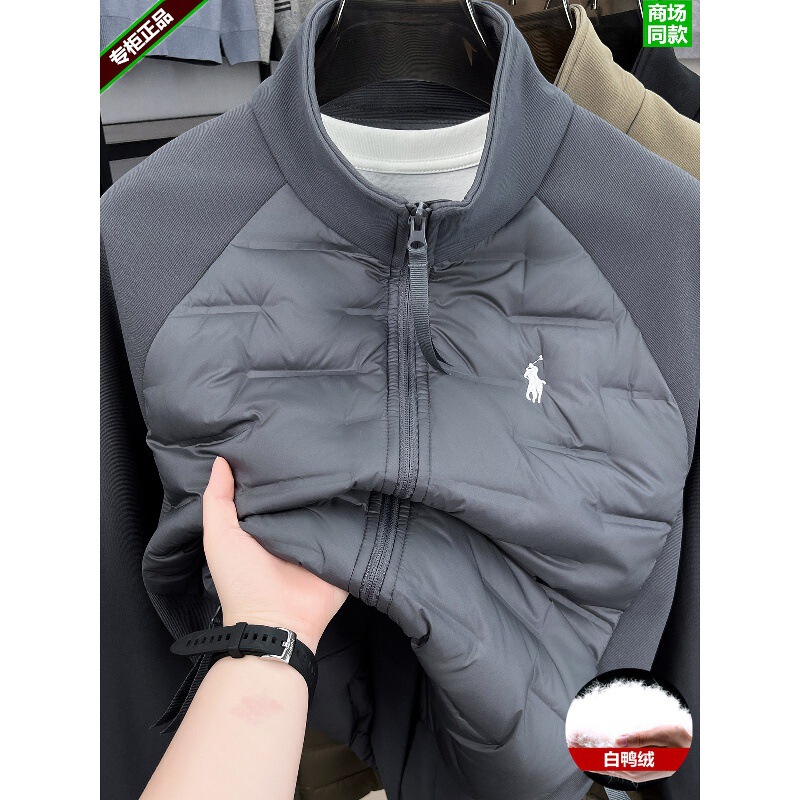 Outlet Discount Paul Men's Short Stand-Collar down Jacket, Fashionable Patchwork Coat, High-End Brand Top Outlet Discount Paul Men's Short Stand-Collar down Jacket, Fashionable Patchwork Coat, High-End Brand Top