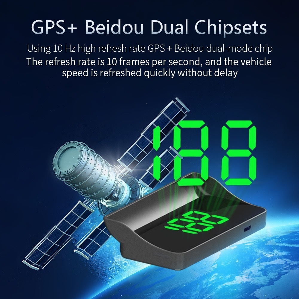 New Model Hud Head-Up Display Gps Speedometer Speed Display Kmh/Mph Cross-Border