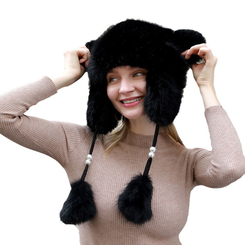 Nuevo sombrero transfronterizo de otoño y invierno noreste de la cabeza grande torrent gorra montar al aire libre invierno caliente gorra protector de orejas