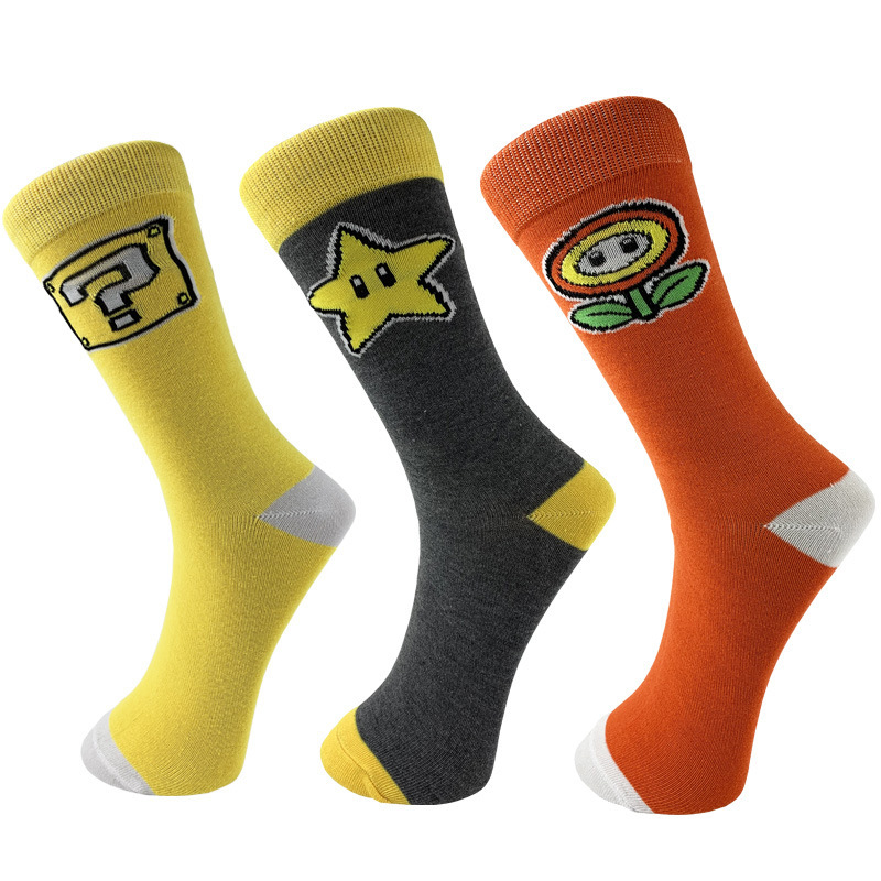 Mario gift box series men's and women's lovers tube socks wave point men's simple boat Socks manufacturers direct supply can be sent on behalf