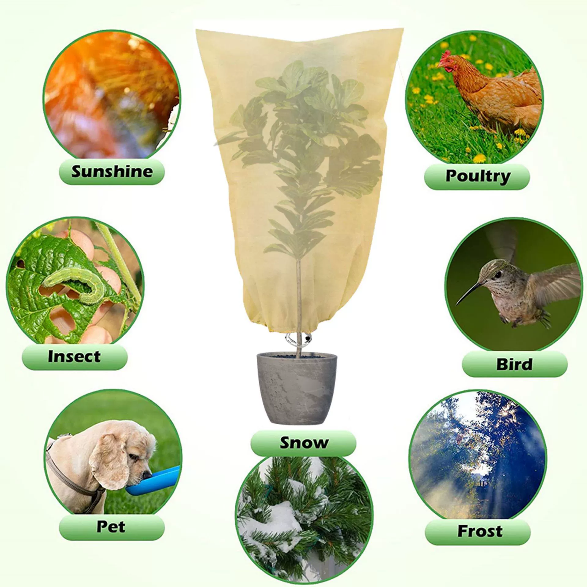 Нетканый чехол для защиты растений, зимняя защита от холода, защита от мороза, изоляция, защита от замерзания сельскохозяйственных фруктовых деревьев, трансграничная инновация