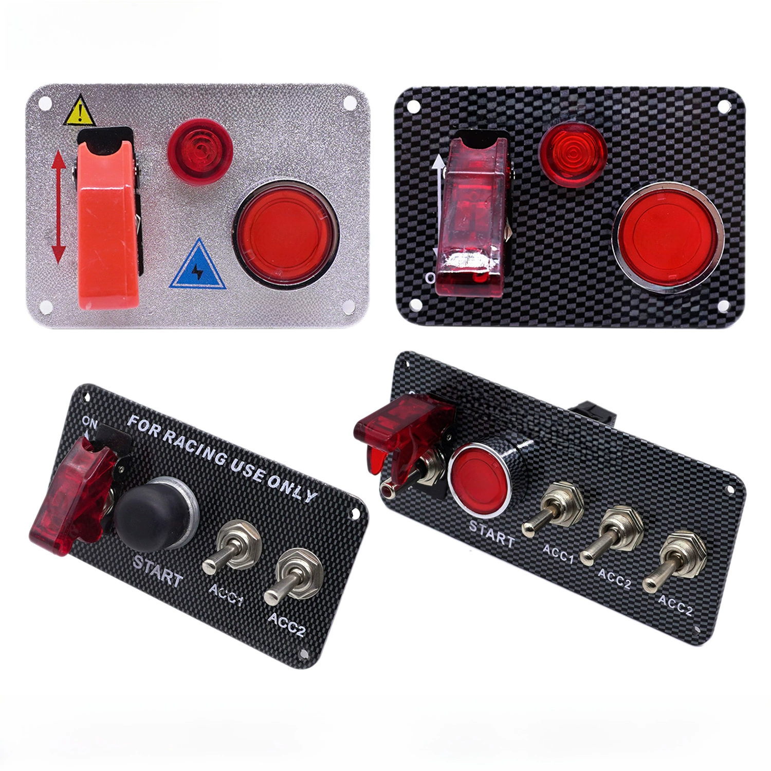 Car 12VLED one -click startup Total switching knob of power -cutting 4 Unicom use ignition panel switch