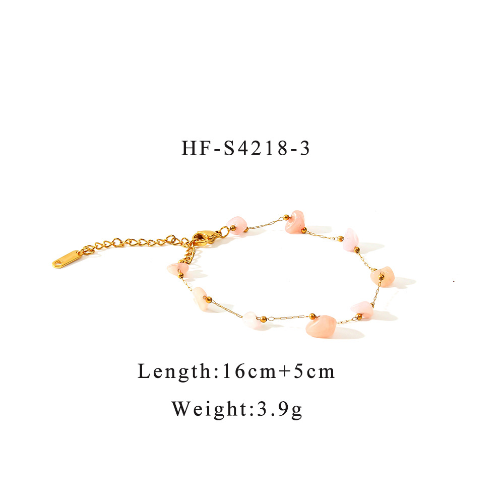 INS estilo caliente europeo y americano estilo bohemio collar de piedra natural pulsera conjunto de joyería de todo fósforo de verano para mujer 18K