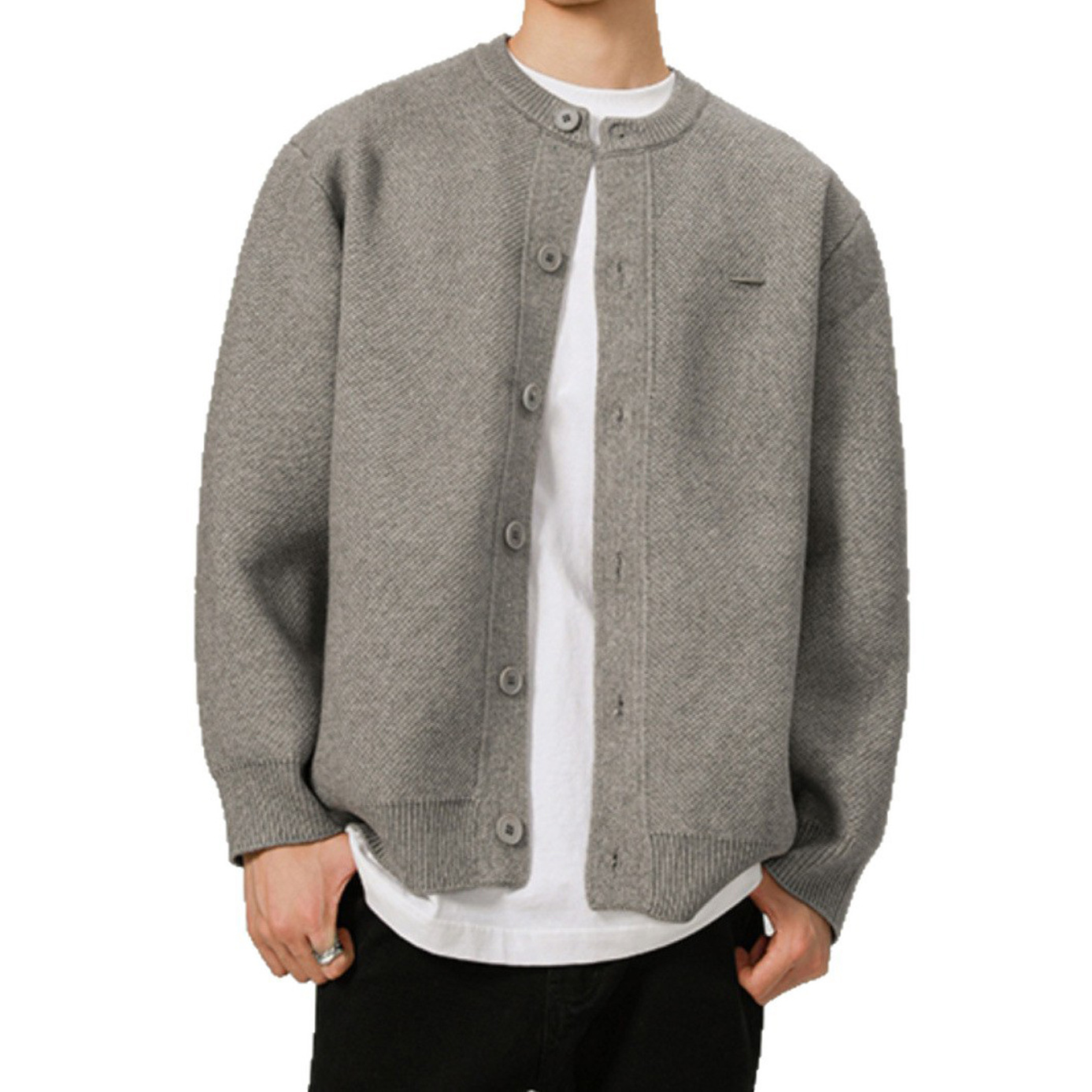 Explosiones transfronterizas de tamaño europeo suéter de jersey de gran tamaño cardigán chaqueta de color sólido fábrica de negocios al por mayor