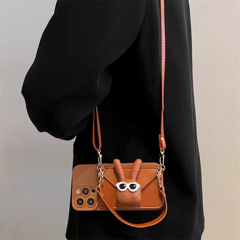 Suitable for Apple 16 Mobile Phone Case Coin Purse Cartoon Iphone15 Crossbody Strap 12Promax Glasses Rabbit 17 Suitable for Apple 16 Mobile Phone Case Coin Purse Cartoon Iphone15 Crossbody Strap 12Promax Glasses Rabbit 17