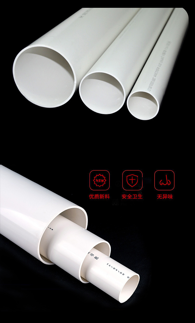 PVC排水管50 75 110 排污管材家用白色U-PVC落水雨水排水管厂家厚-阿里巴巴
