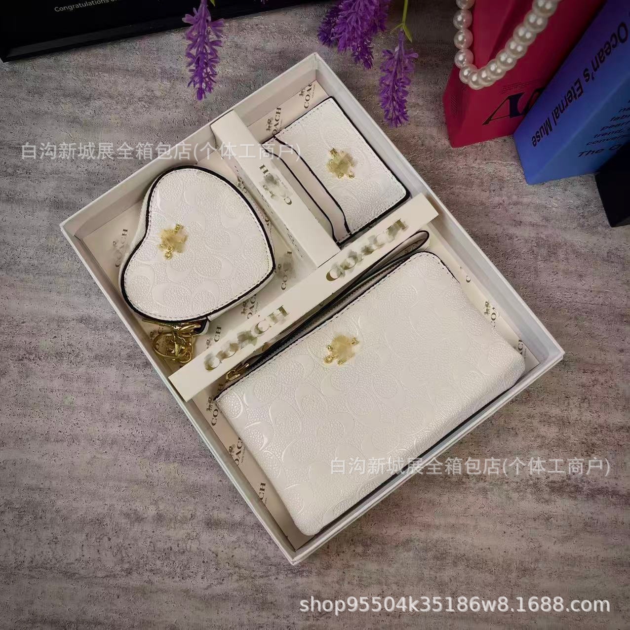 Bolsas de mujer transfronterizas lujosas de alta calidad bolsas de tarjetas de damas de moda versátil bolsas de cambio mini bolsas de tres piezas KomeCO