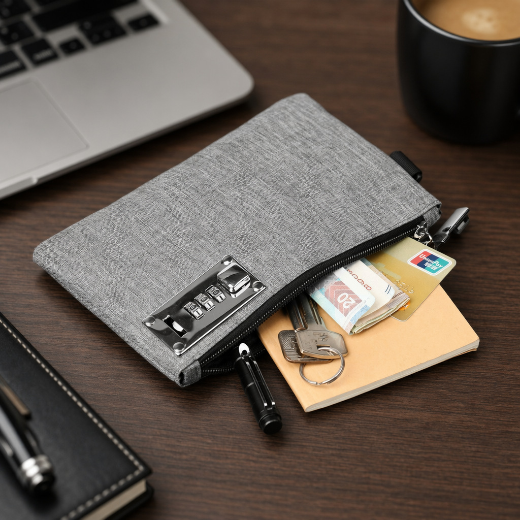 Coin purse with combination lock, anti-theft, portable card holder, multi-functional mobile phone bag, new hot-colored wallet for everyday use.