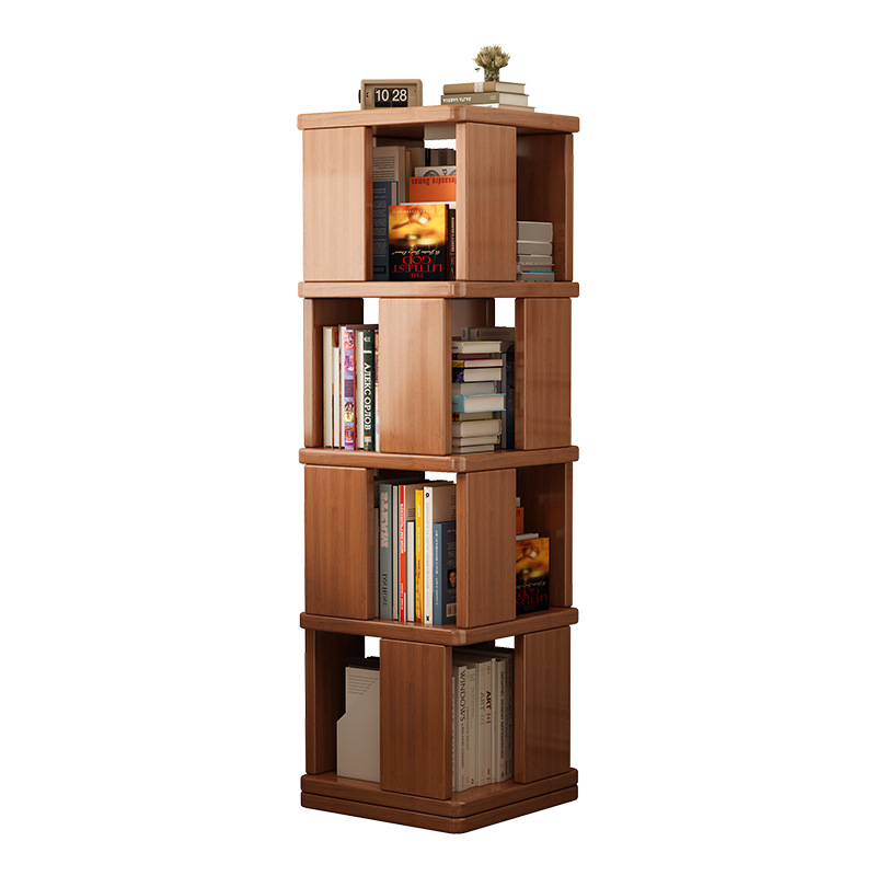 Estante de libros giratorio armario estante de sala de estar casero armario simple armario de madera sólida para estudiantes armario de niños