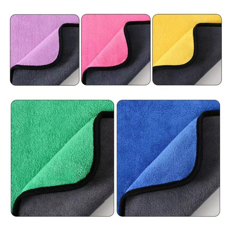 Coral Fleece Double-Layer Car Cleaning Towel for Washing Cars, Wiping Glass, Thickened Housekeeping Cleaning Towel, Multifunctional Hanging Rope Towel for Car Windows