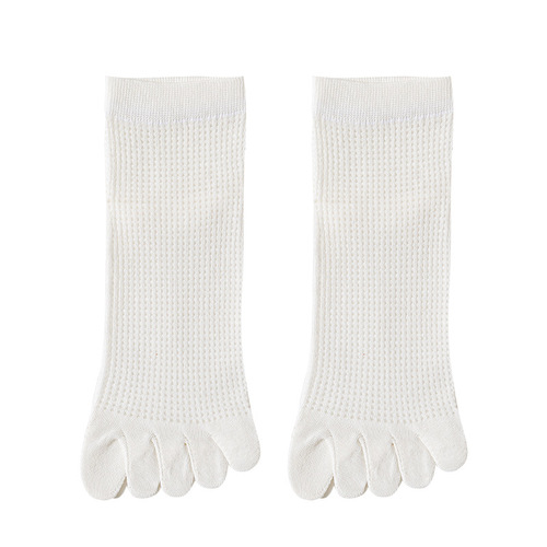 Women's toe socks mid-calf pure cotton mesh split toe deodorant sweat-absorbent boneless cotton sports socks spring and summer socks