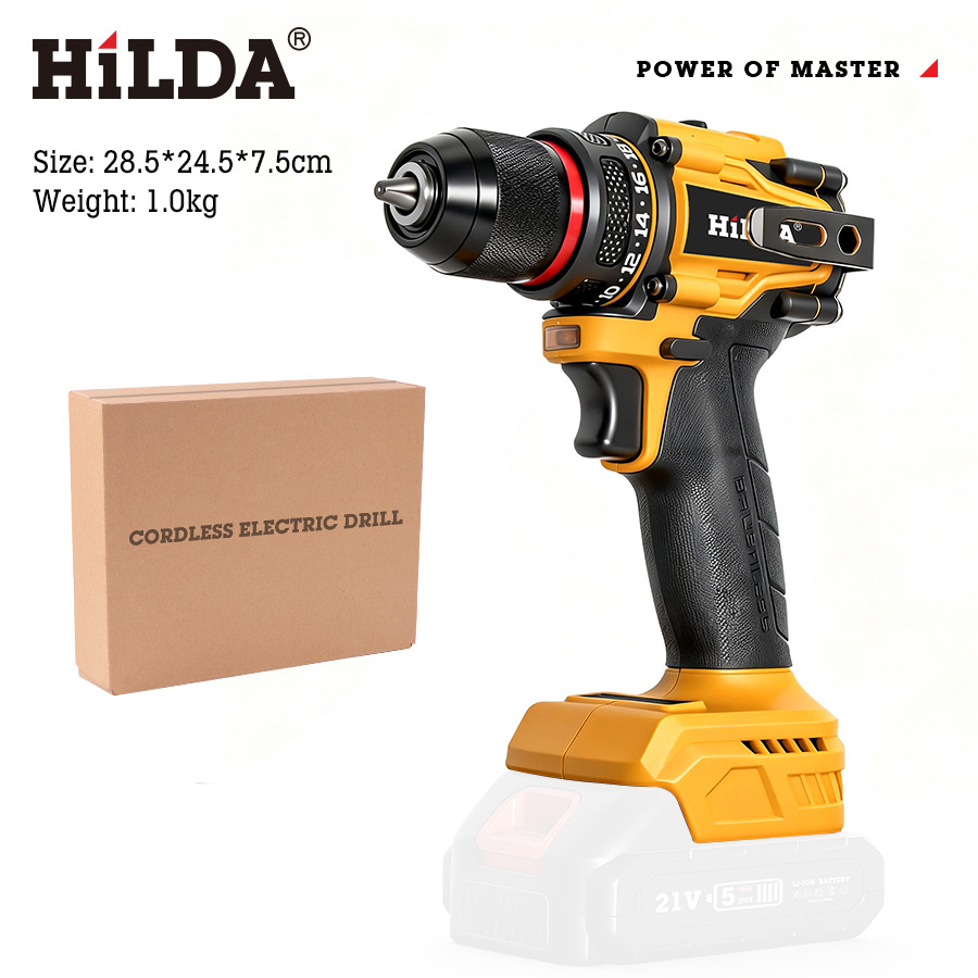 Taladro Percutor Inalámbrico 21V Sin Carbones Multifuncional