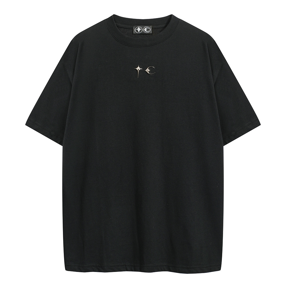 THUG CLUB Hong Kong Limited Rivet Letters Men 's Suelta Casual Camiseta de manga corta