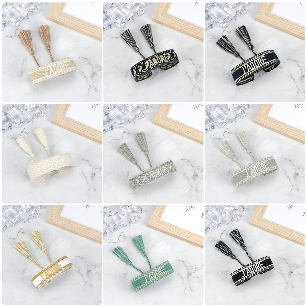6g Weight Bracelets Classification Daily Occasion rope Material Letter Pattern Women'S Gender Knitting Design Fashion Style Fashion Letter Rope Knitting Women's Bracelets 2