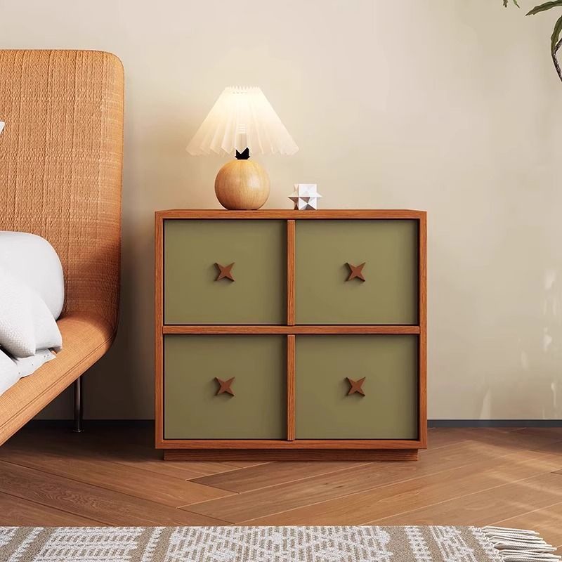 Fengxing Bedside Table Retro Style Solid Wood Module Combination Cabinet Home Bedroom Storage Cabinet Medieval Living Room Storage Cabinet