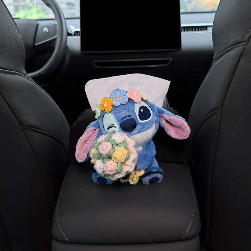 Car Tissue Box, Car Armrest Box Tissue Bag, Genuine Stitch-Style Car Tissue Bag, High-End Feel for Women