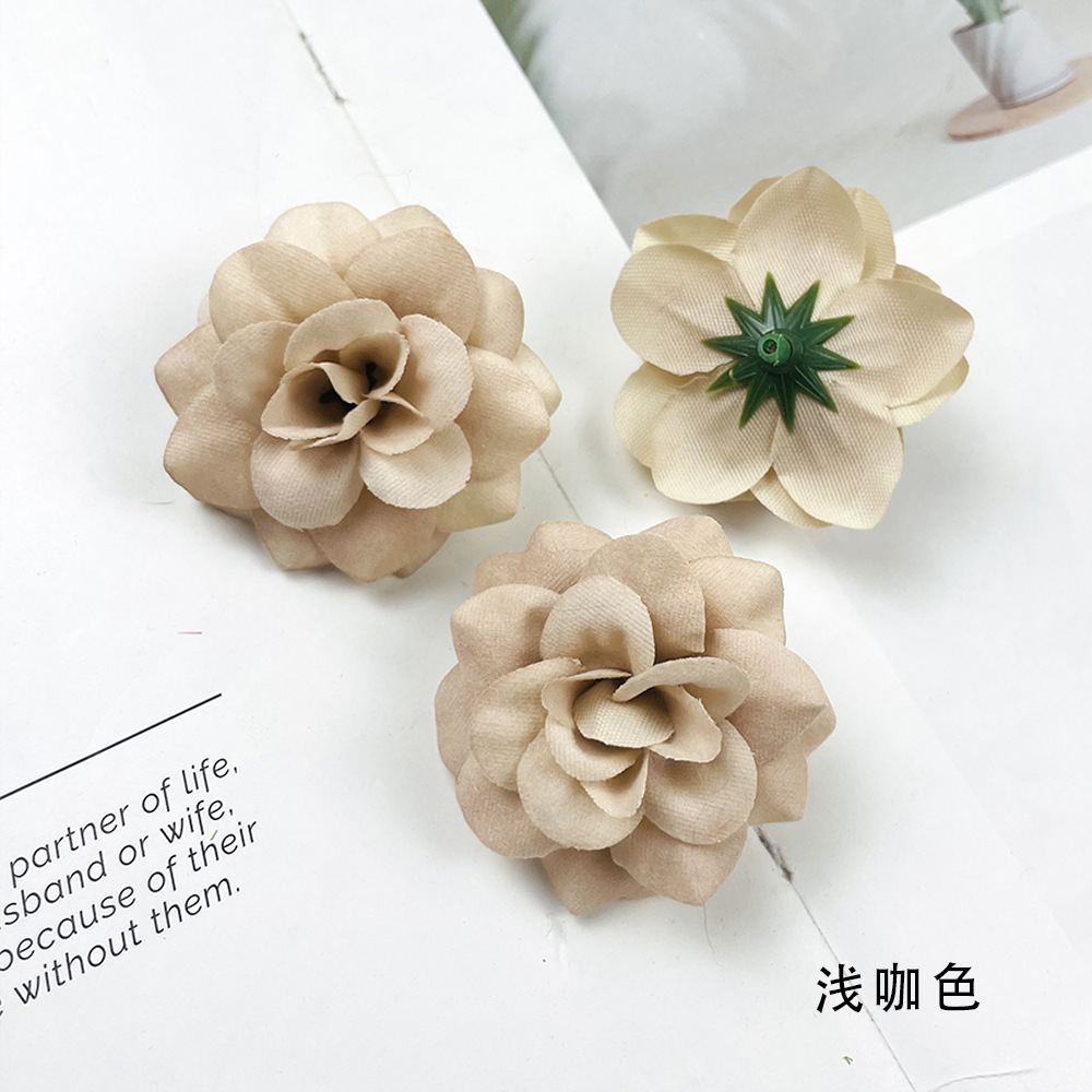 Simulación de tela de terciopelo de pequeño ángulo flores de rosa DIY sombreros hechos a mano arreglos de flores bolsas de props para el hogar adornos florales