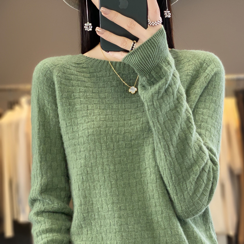Fashionable woolen demi-season base body-friendly sweater with a…