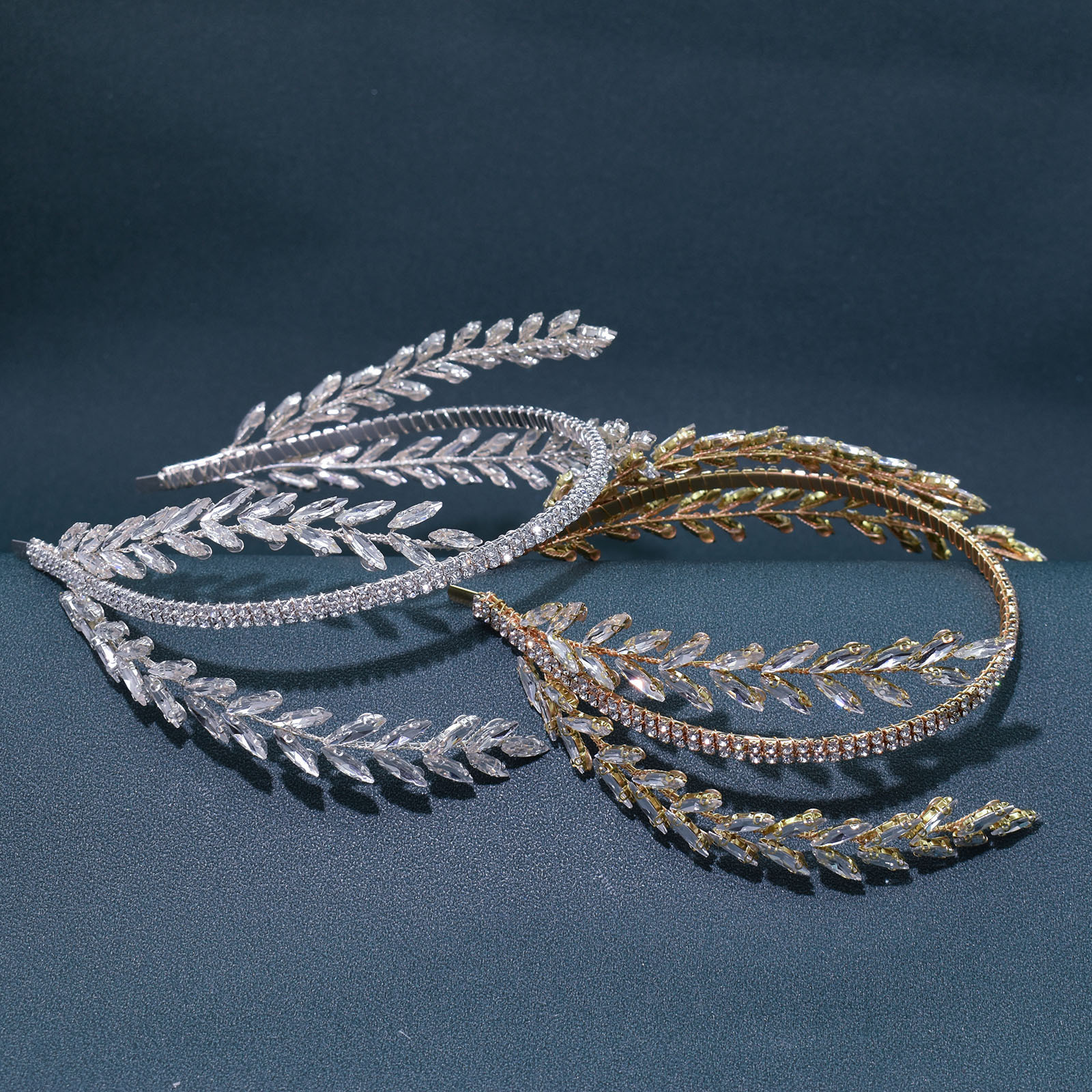 450g Weight Hair Band, Party Headpieces Hair Accessories Type 1 Piece Quantity Holiday, Wedding Occasion Rhinestone Material Leaf Pattern Women's Gender Handmade Design Original Design Style Women's Original Design Leaf Rhinestone Handmade Hair Band Party Headpieces 9
