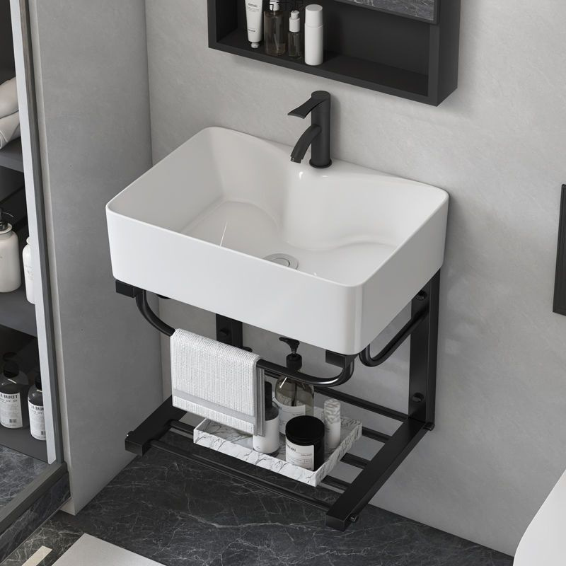Hanging Washbasin Balcony Bathroom Washbasin Combination Mini Simple Wash Triangle Small Apartment Ceramic Basin