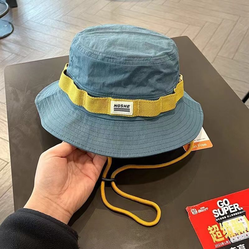 日本製ワークウェアスタイルコントラストカラー速乾性フィッシャーマンハット女性用春と夏のアウトドア登山釣り盆地帽子日焼け止めサンハット男性用|undefined