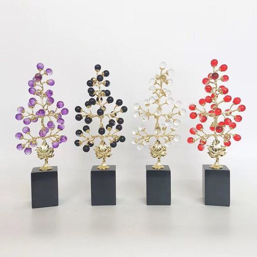 Light luxury high-end money tree ornaments purple grape living room wine cabinet office home decoration housewarming gift