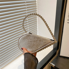 跨境爆款2025春夏新款手拿心形包包镶钻晚宴包时尚洋气女包手拎包