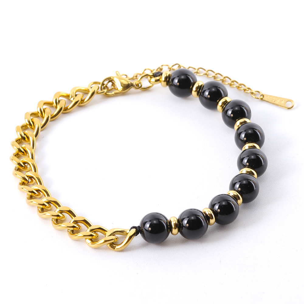 Hip-Hop Geometric Solid Color Titanium Steel Unisex Bracelets display picture 4